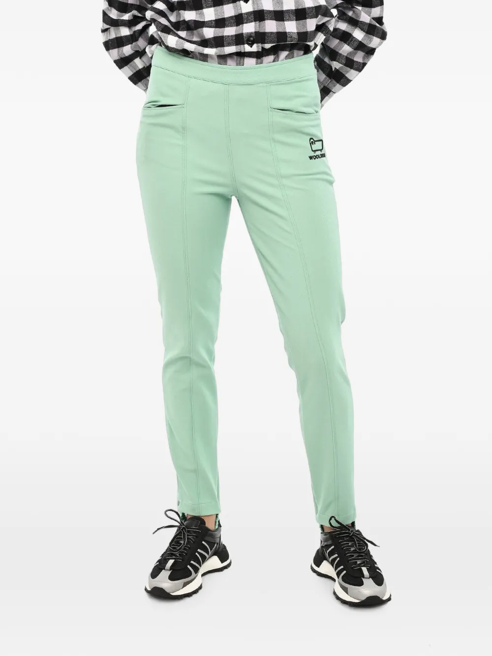 Woolrich logo-embroidered stirrup trousers - Grün