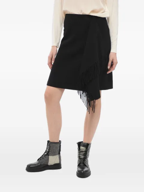 Woolrich fringe-detail wrap skirt