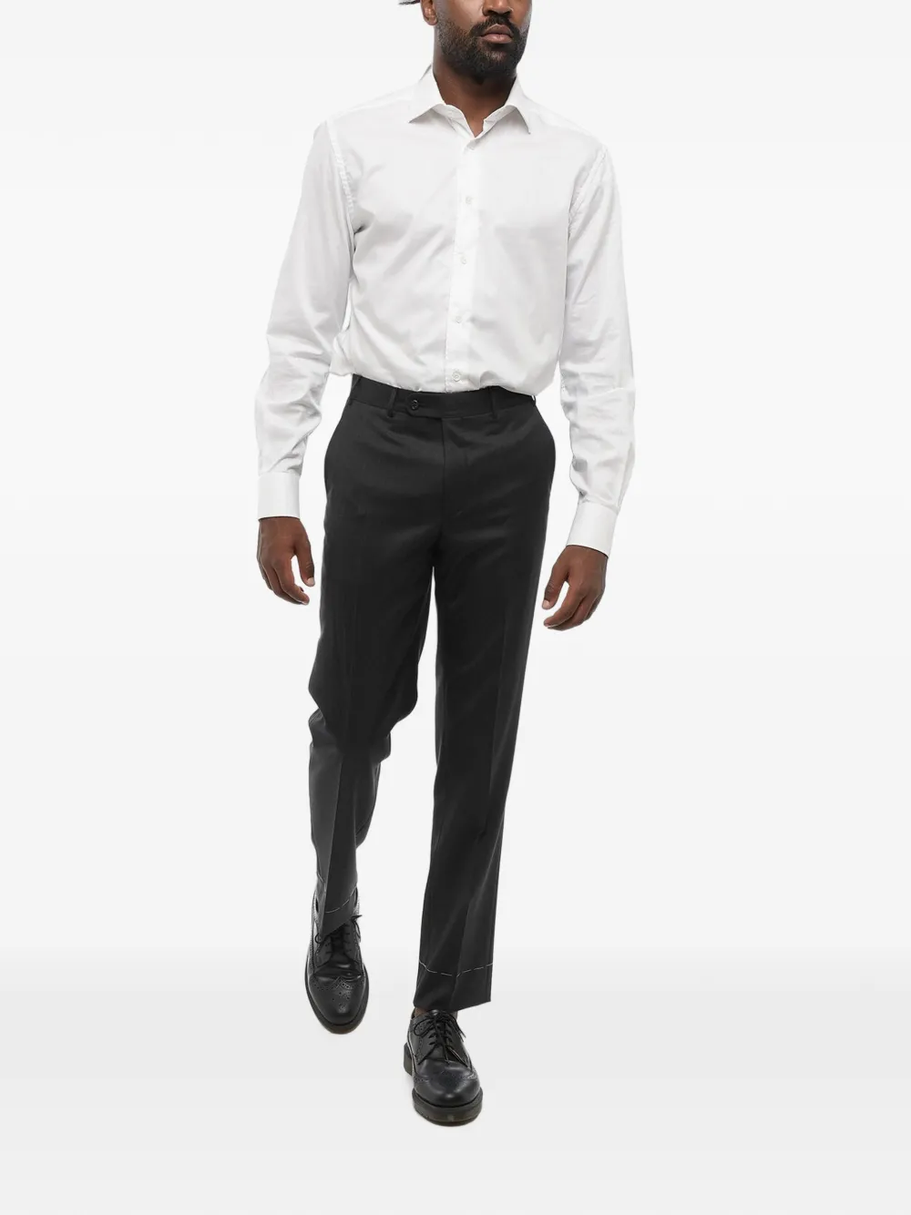 Corneliani Belt-loops Trousers In Grey
