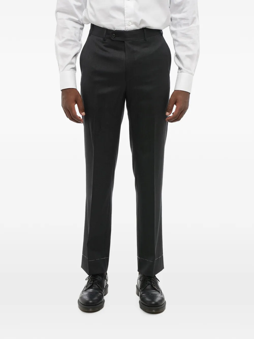 Corneliani Belt-loops Trousers In Grey