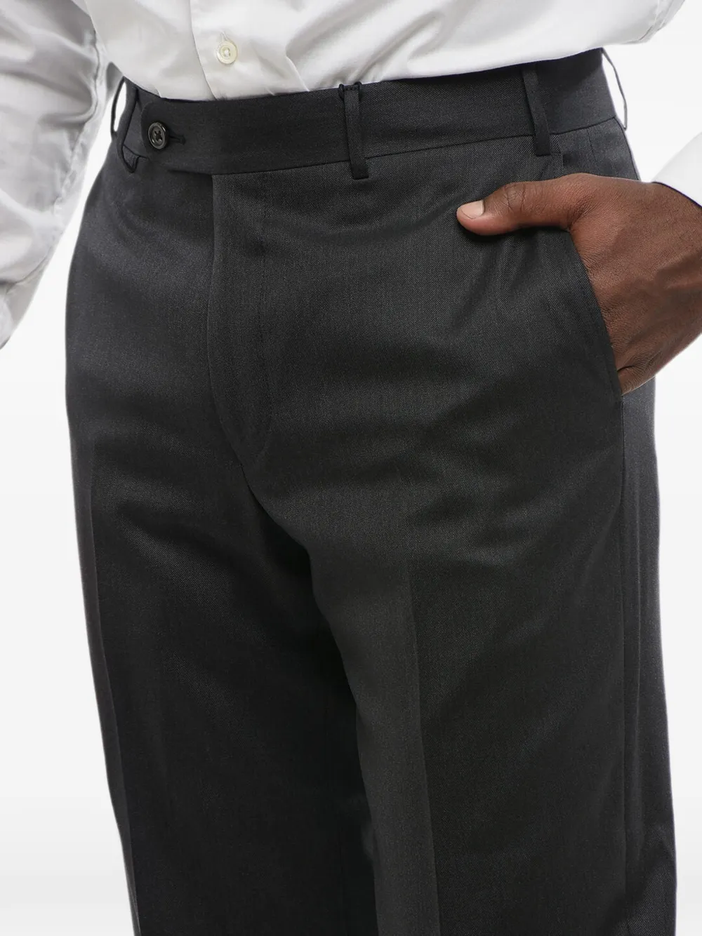 Corneliani Belt-loops Trousers In Grey