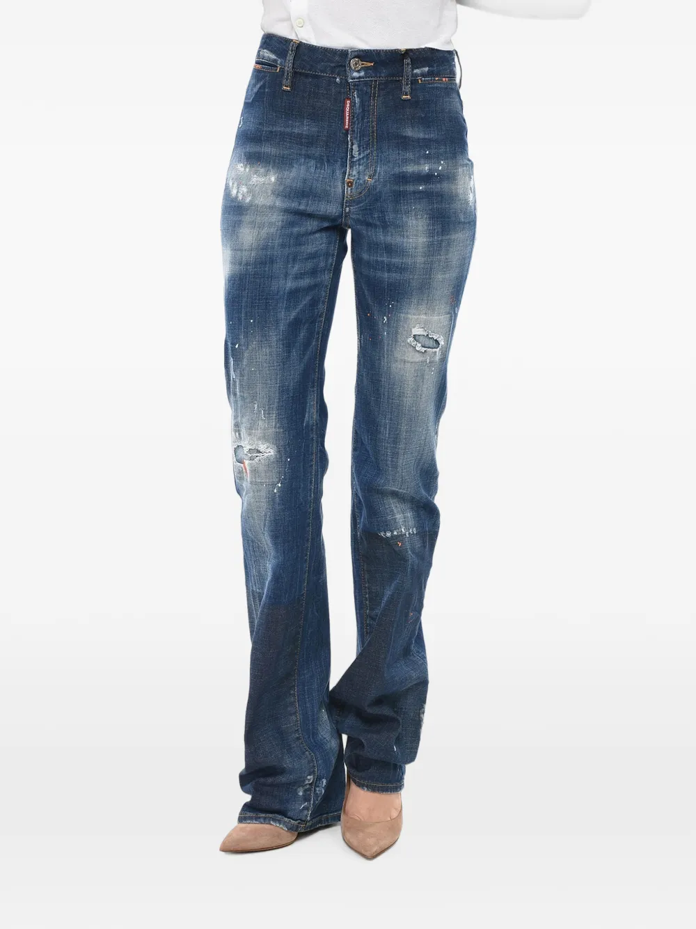 DSQUARED2 Dalma Angel distressed-effect jeans - Blau