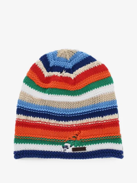 DSQUARED2 distressed striped beanie hat
