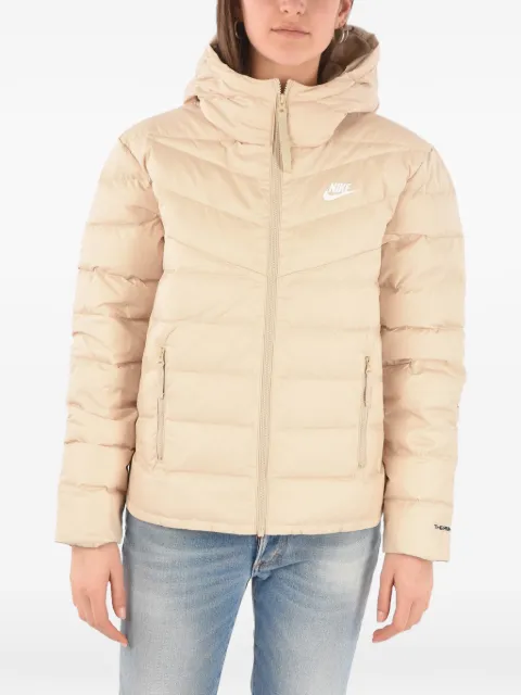 Nike logo-print quilted jacket