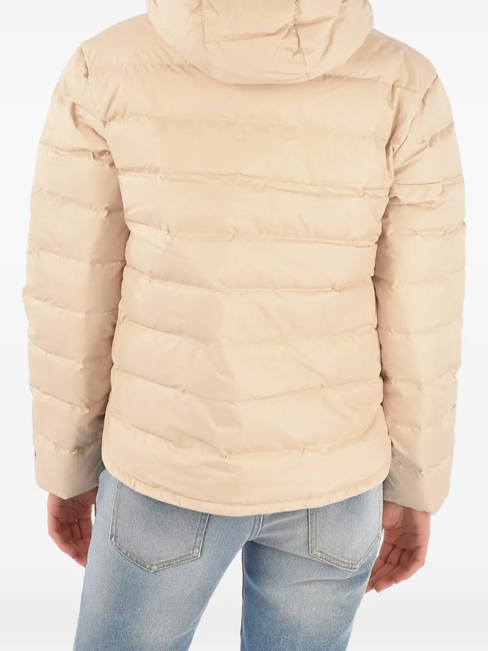 Nike logo-print quilted jacket Beige