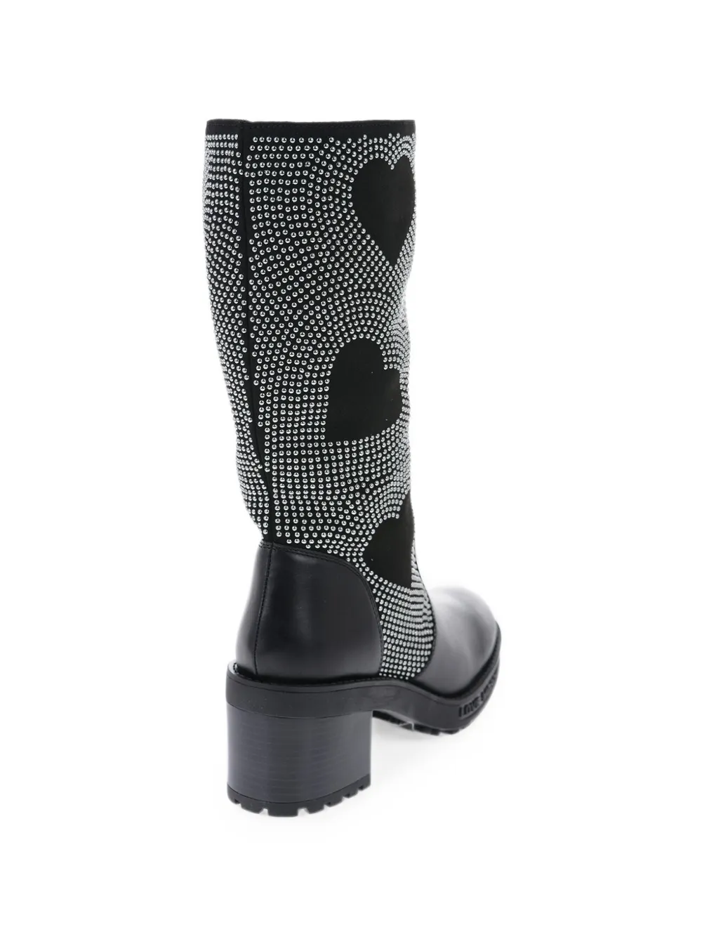 Moschino studded heart-pattern boots Zwart