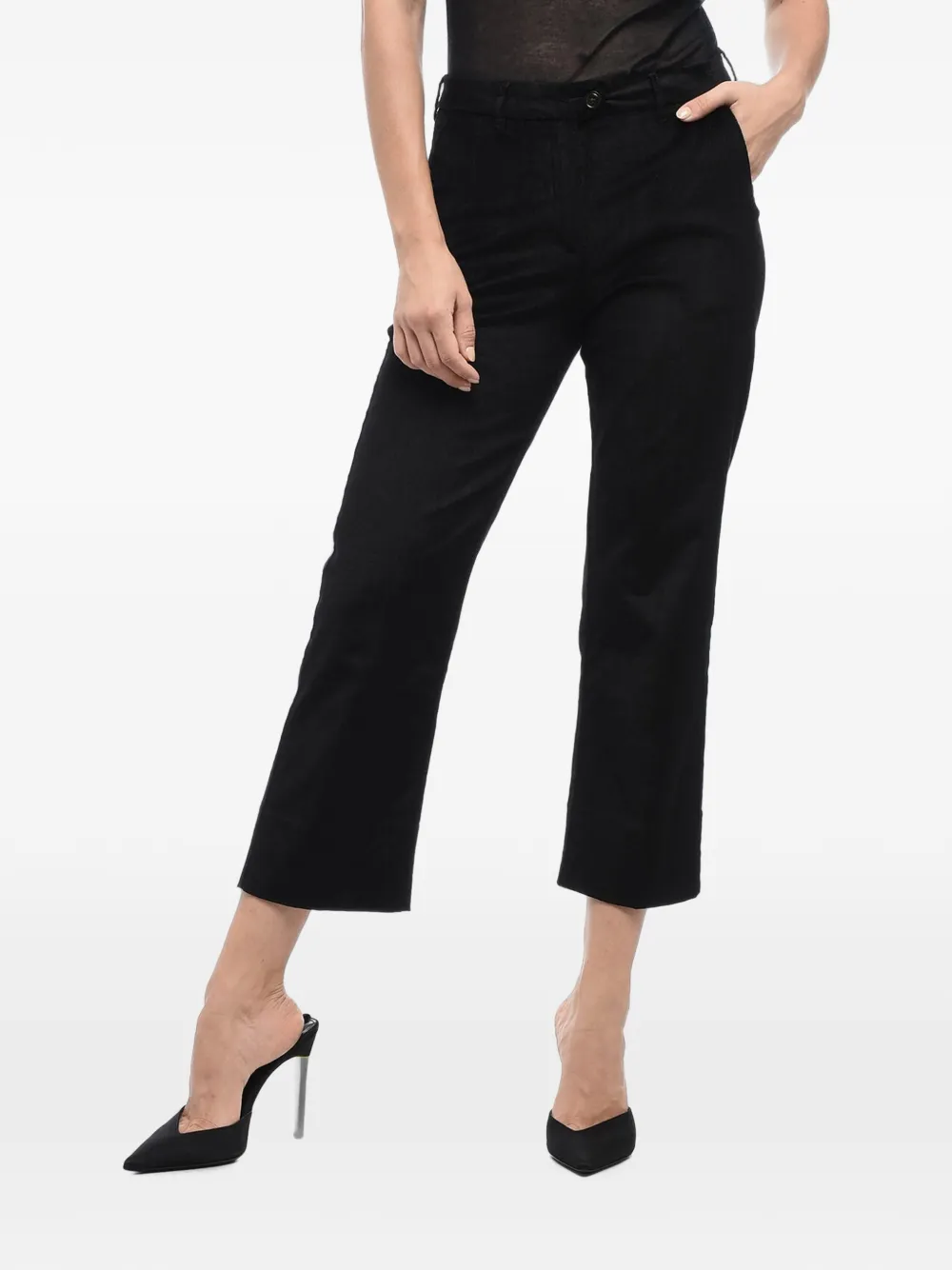 Woolrich Corduroy Cropped Trousers In Black
