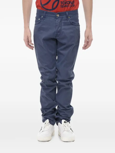 Corneliani straight-fit embroidered-logo jeans