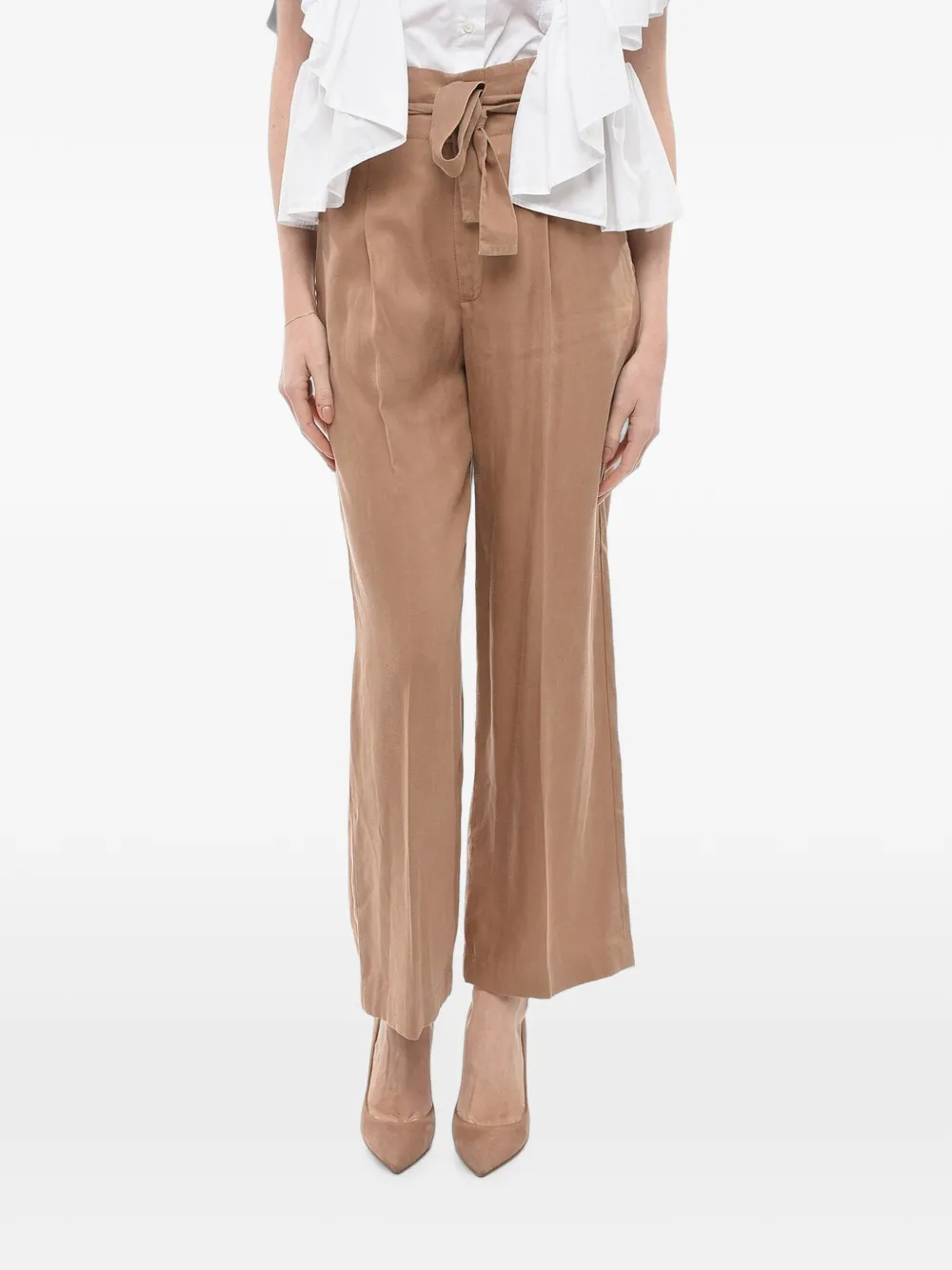Nine In The Morning belted pleated-design trousers - Brown