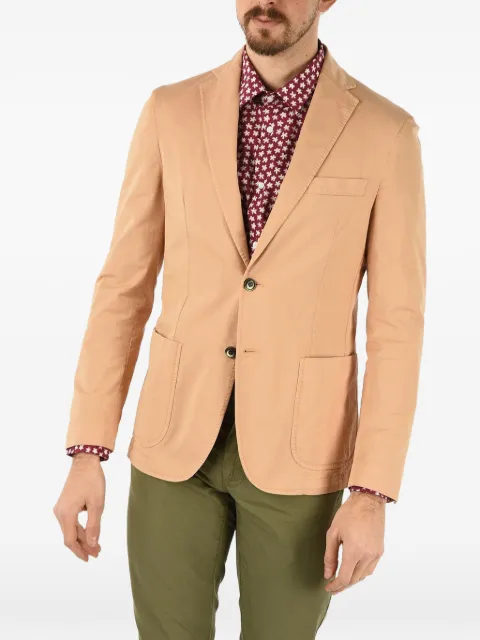 Corneliani single-breasted patch-pocket cotton blazer