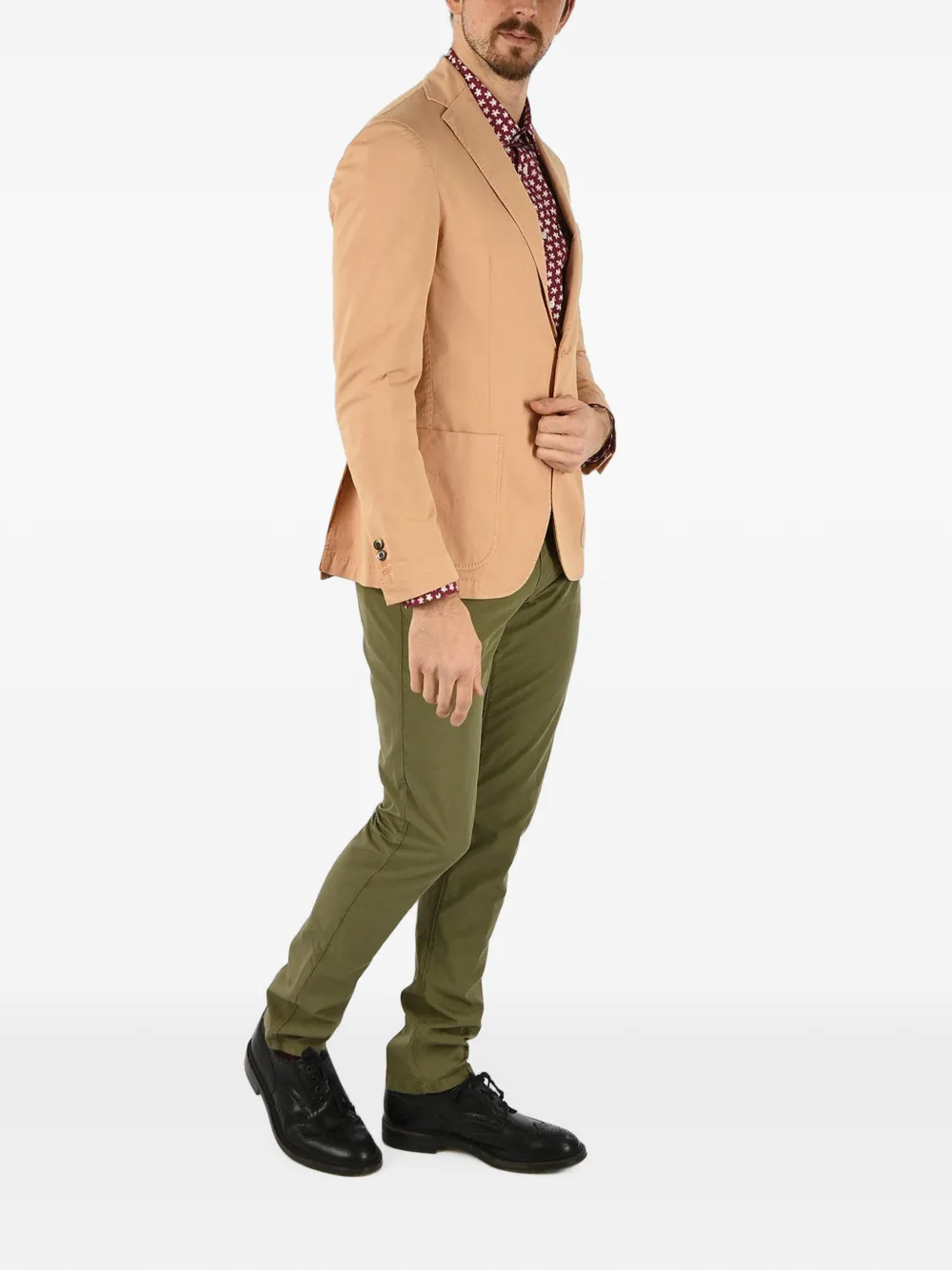 Corneliani Single-breasted Patch-pocket Cotton Blazer In Neutrals