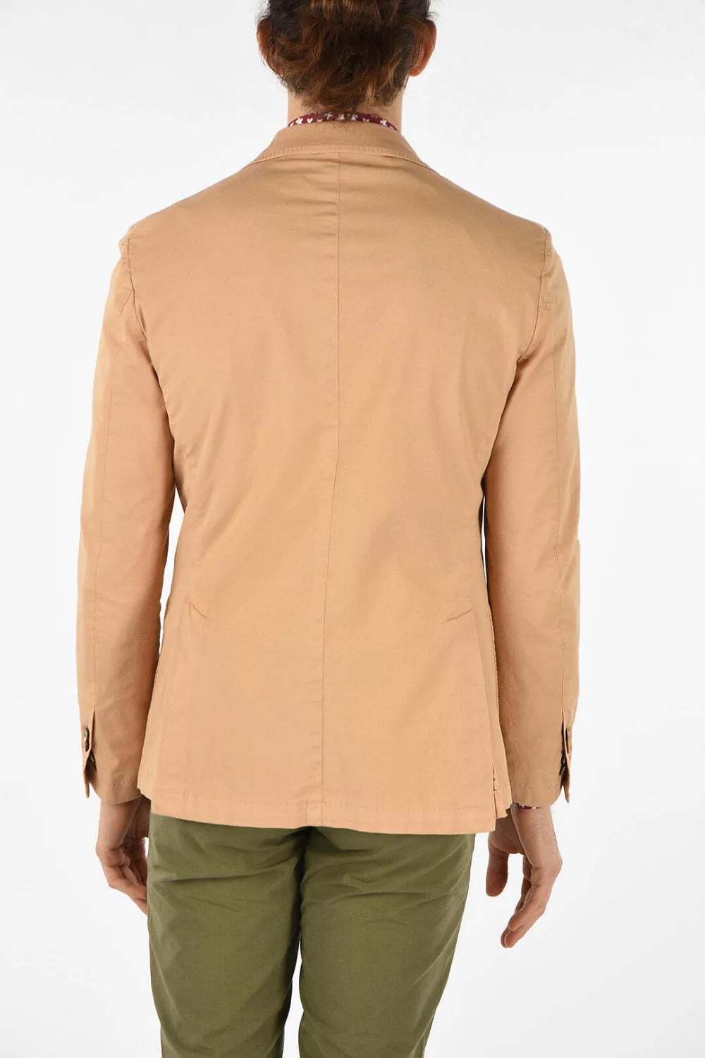 Corneliani Single-breasted Patch-pocket Cotton Blazer In Neutrals