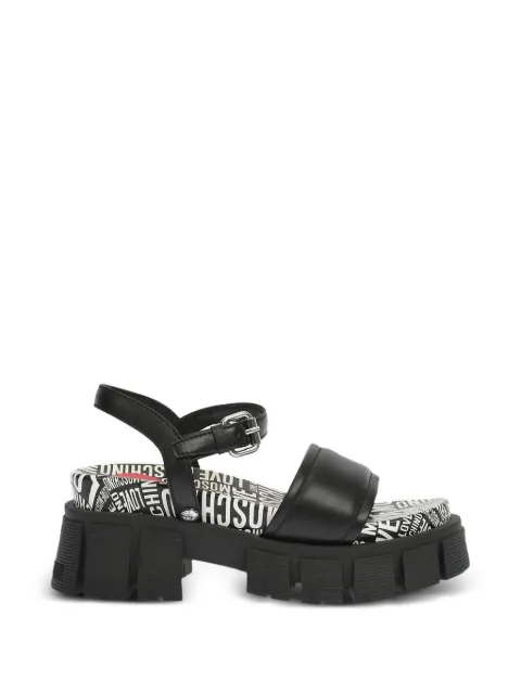 Moschino sandales en cuir à logo imprimé