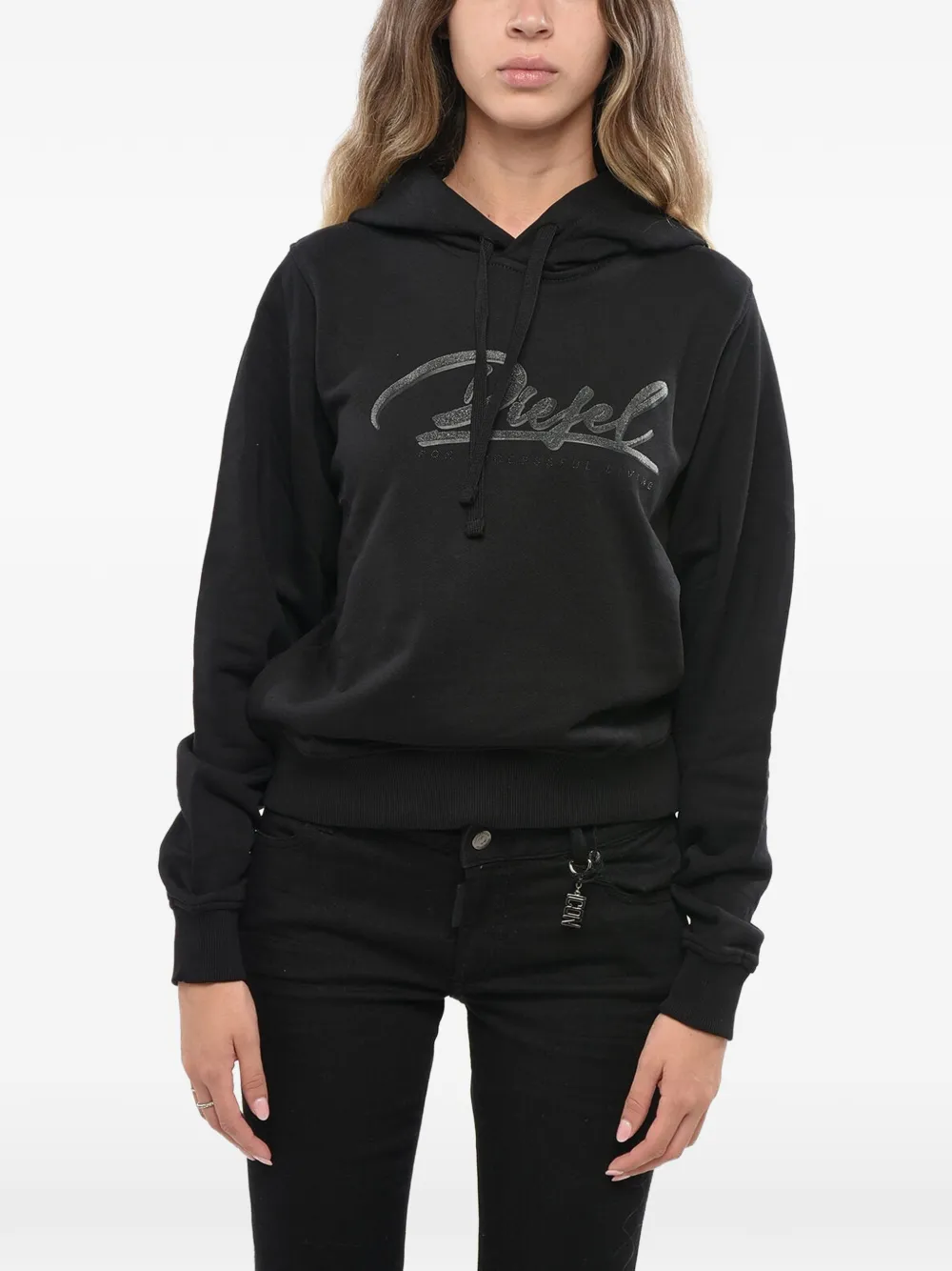 Diesel logo-print hoodie - Schwarz