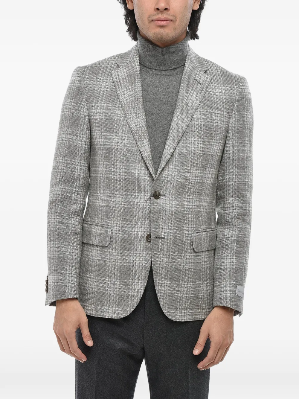 Corneliani checked-pattern single-breasted blazer | gris | Image 1