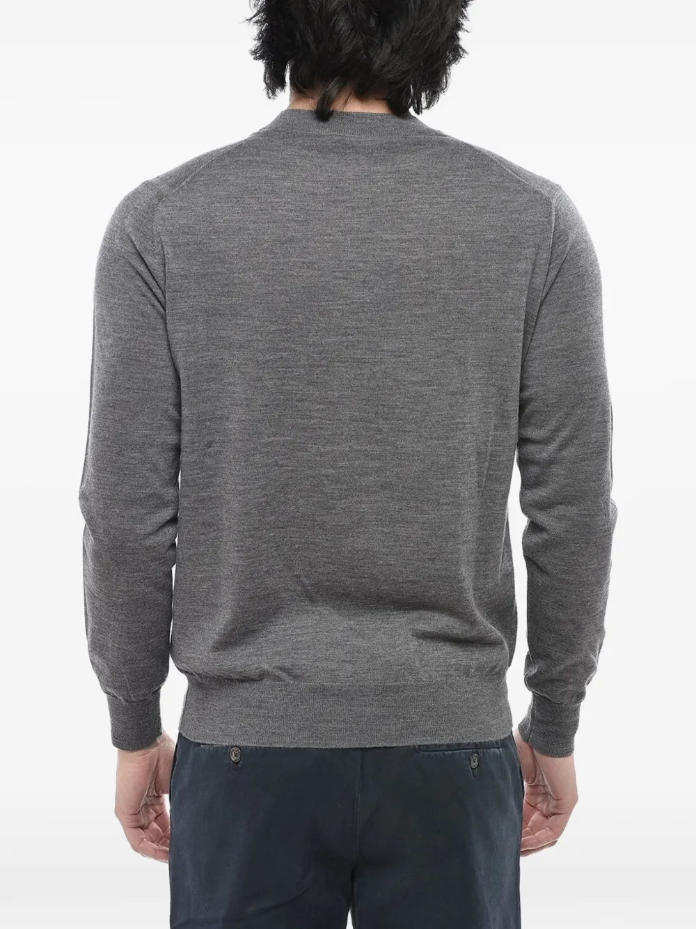 Paolo Pecora V-neck virgin wool sweater Grijs