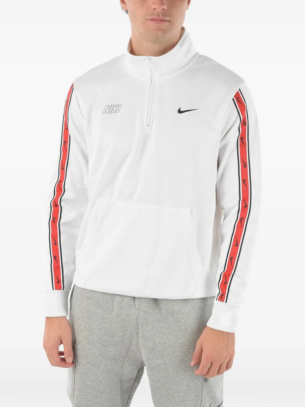 Nike Logo-print Mock-neck Sweatshirt In White
