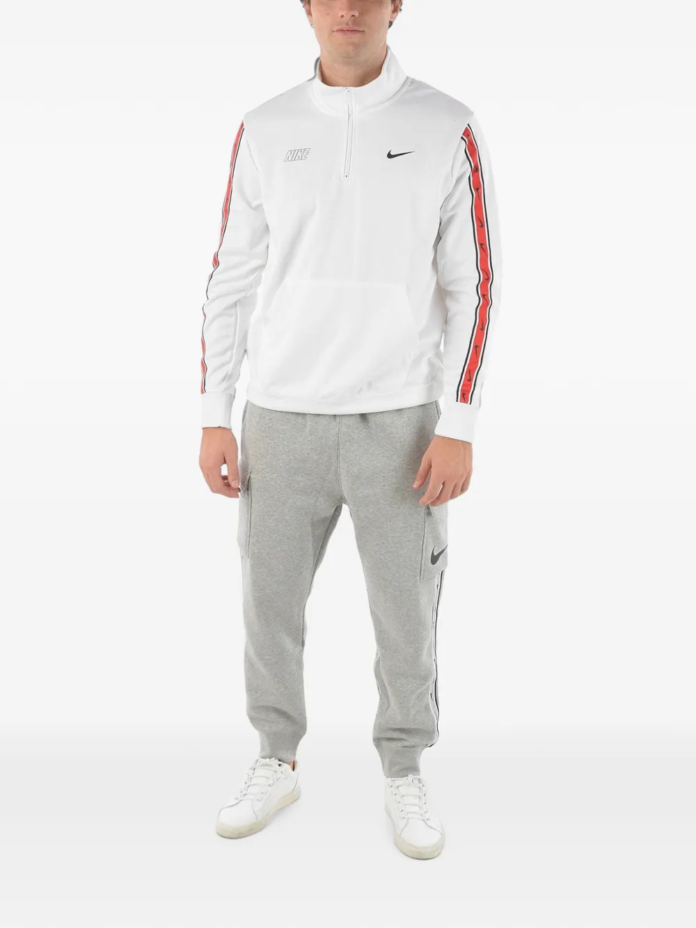 Nike logo-print mock-neck sweatshirt Wit