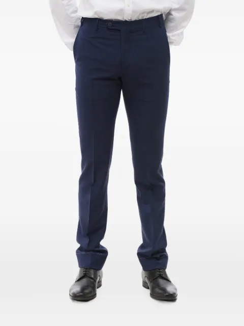 Corneliani pantalon en laine à motif en jacquard