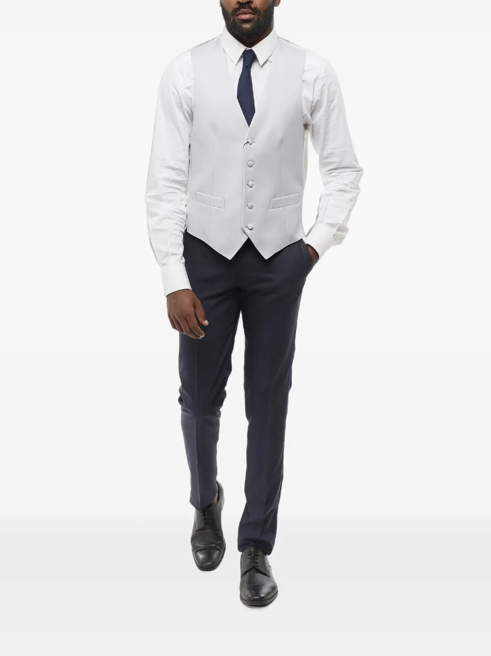 Corneliani single-breasted welt-pocket waistcoat Grijs