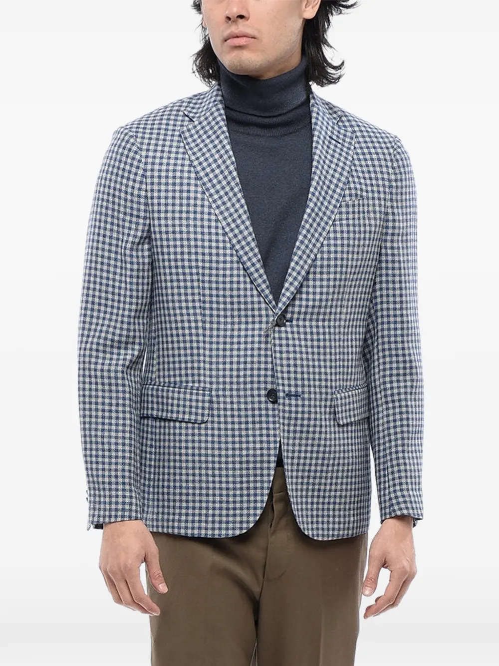 Corneliani Geruite blazer Blauw