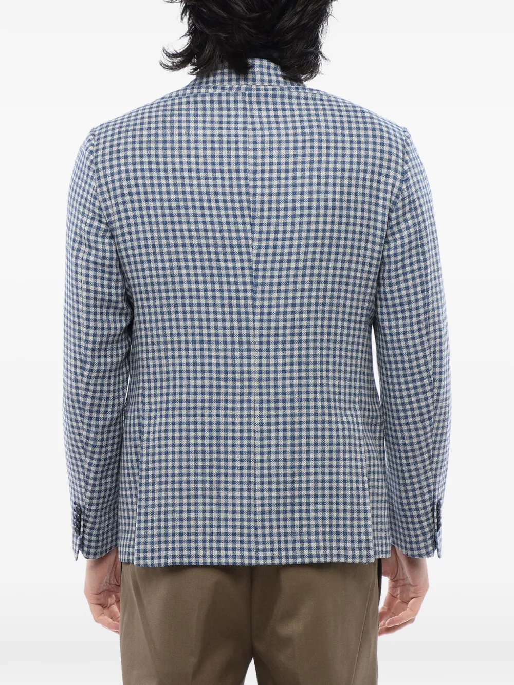 Corneliani Geruite blazer Blauw