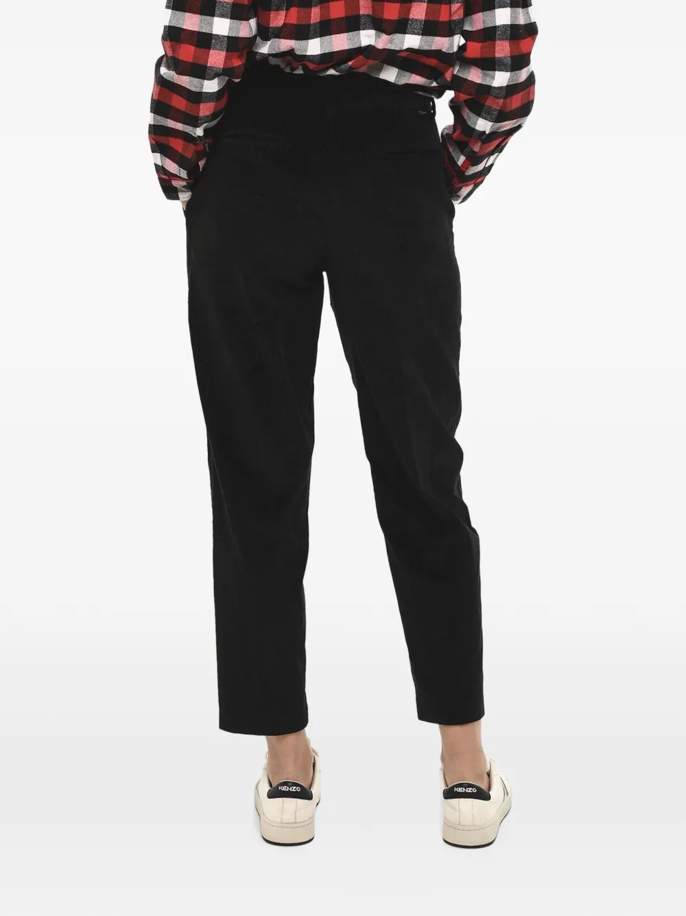 Woolrich pleated ribbed trousers Zwart