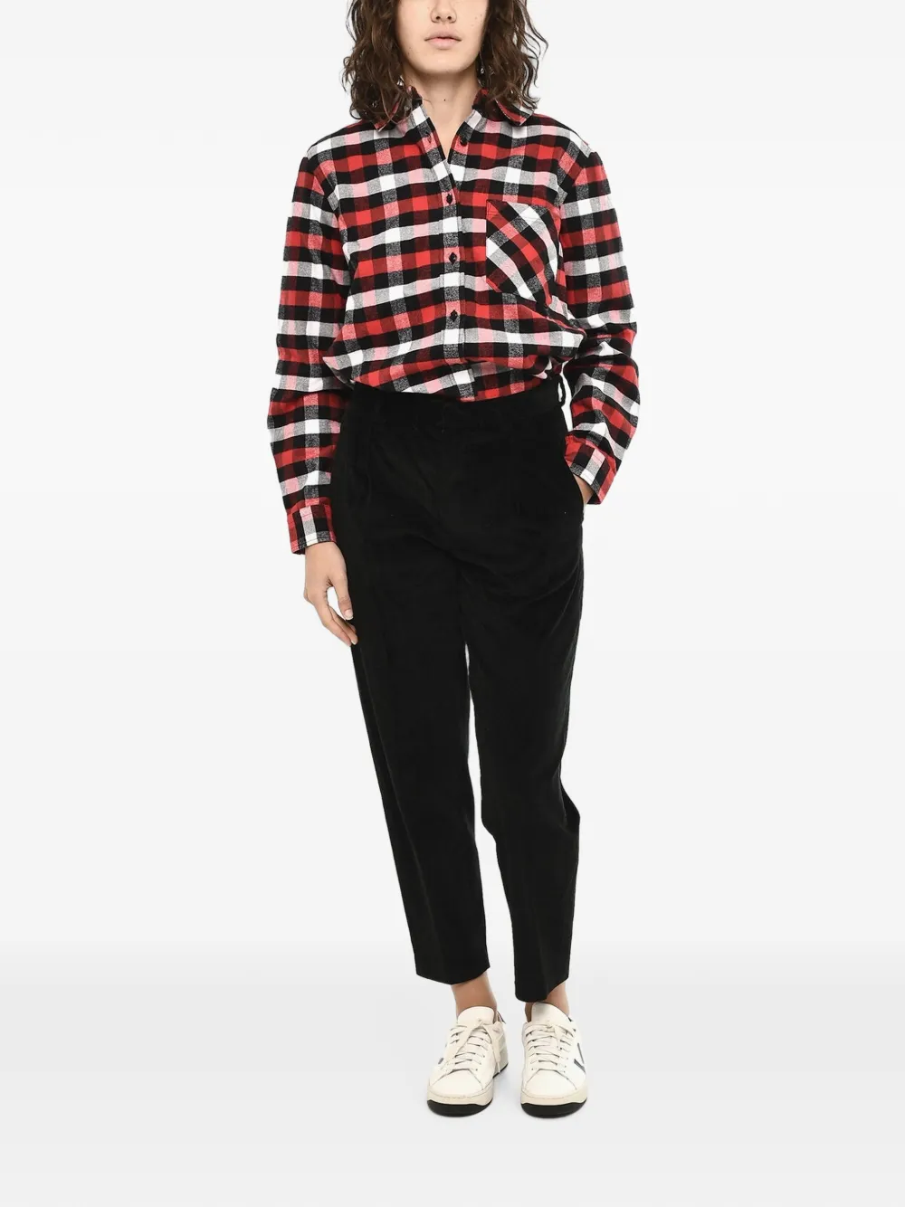Woolrich pleated ribbed trousers Zwart