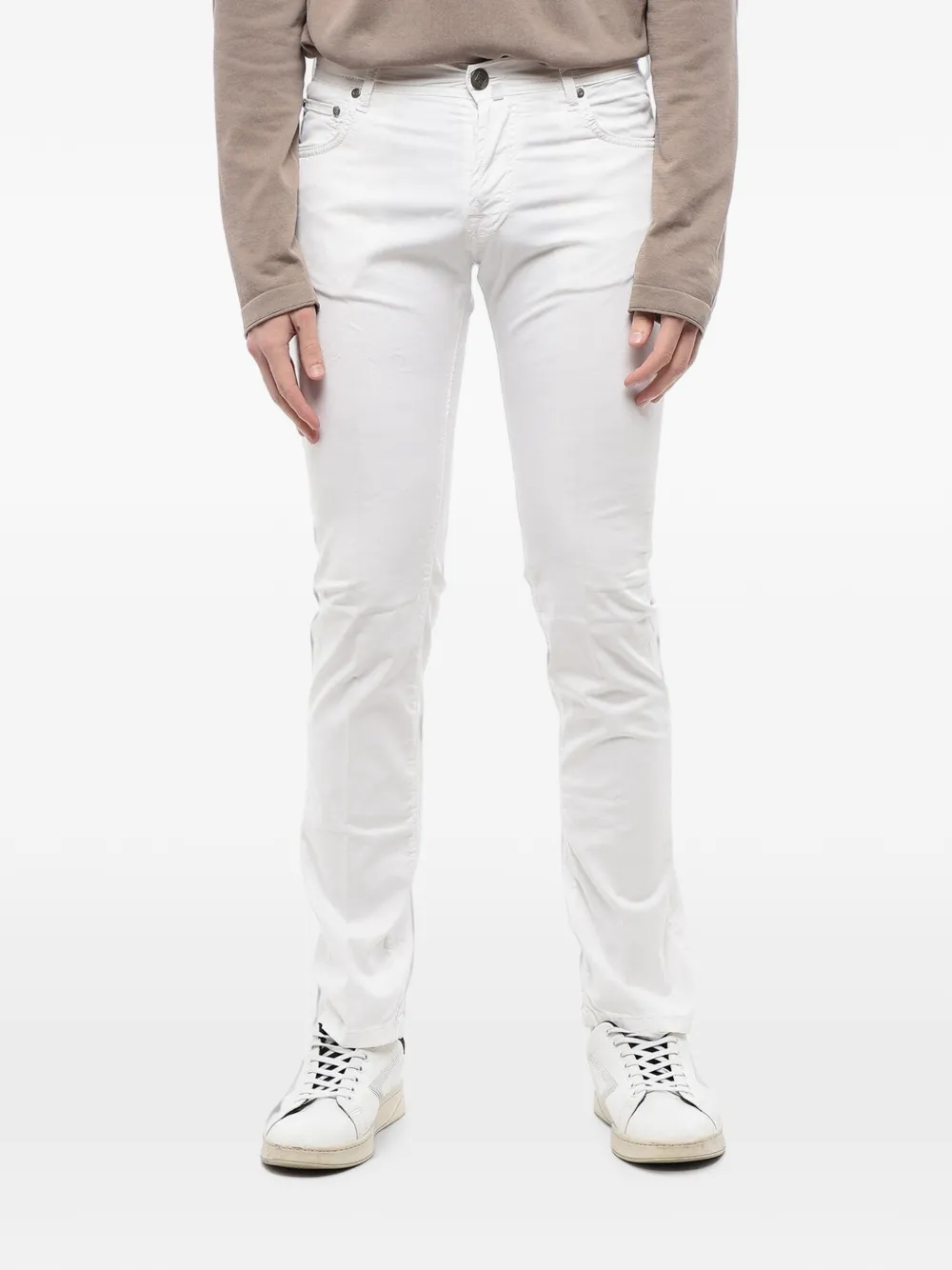 Corneliani Lazisefix Five-pocket Trousers In White