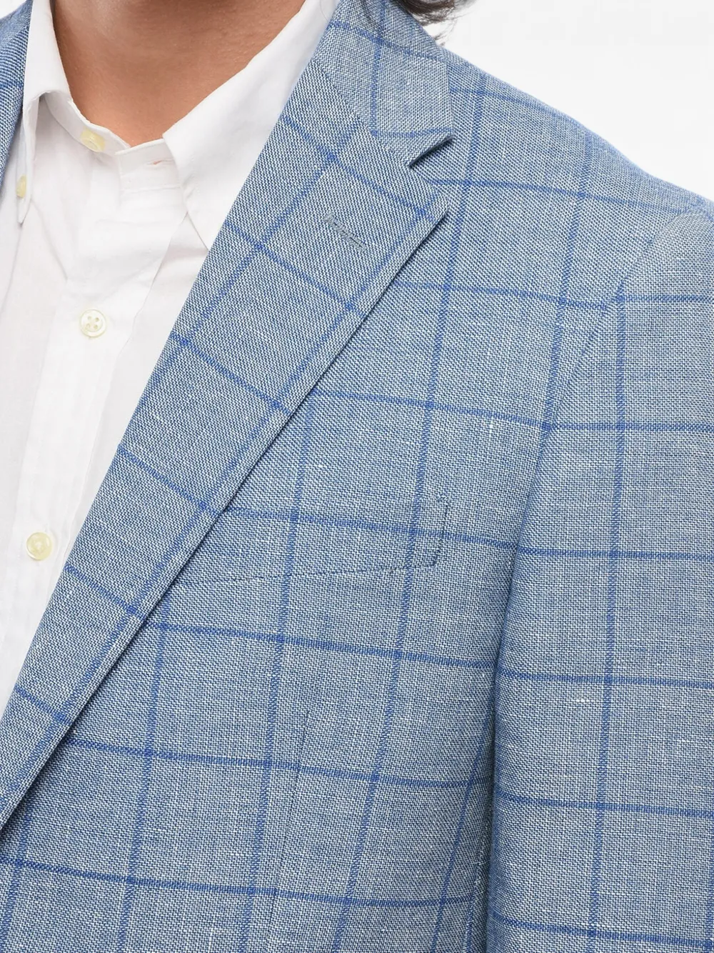 Corneliani Checked Single-breasted Blazer In Blue