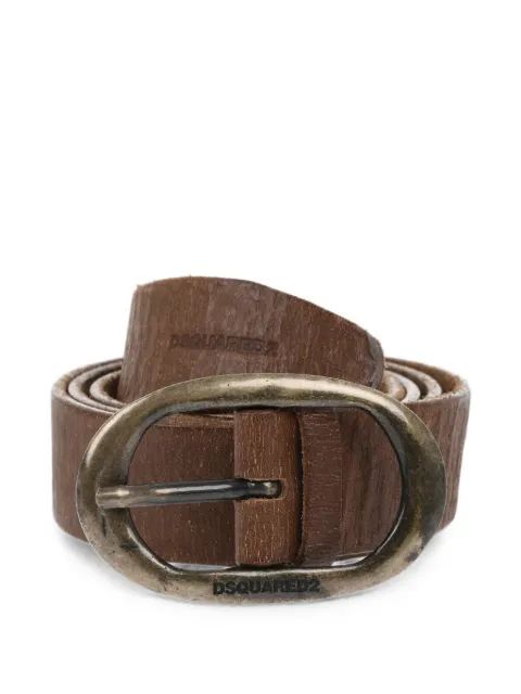 DSQUARED2 craquelé-effect leather belt