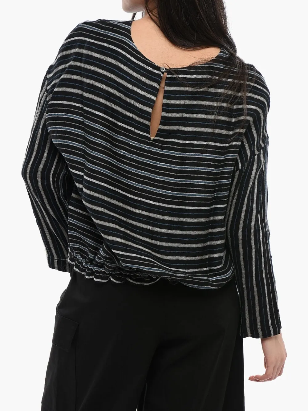 Woolrich striped long-sleeve blouse Zwart