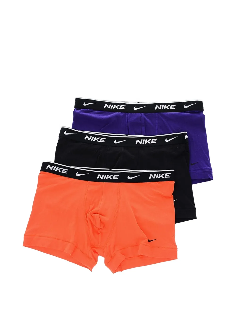Nike Logo-waistband Boxers (set Of Three) In Orange