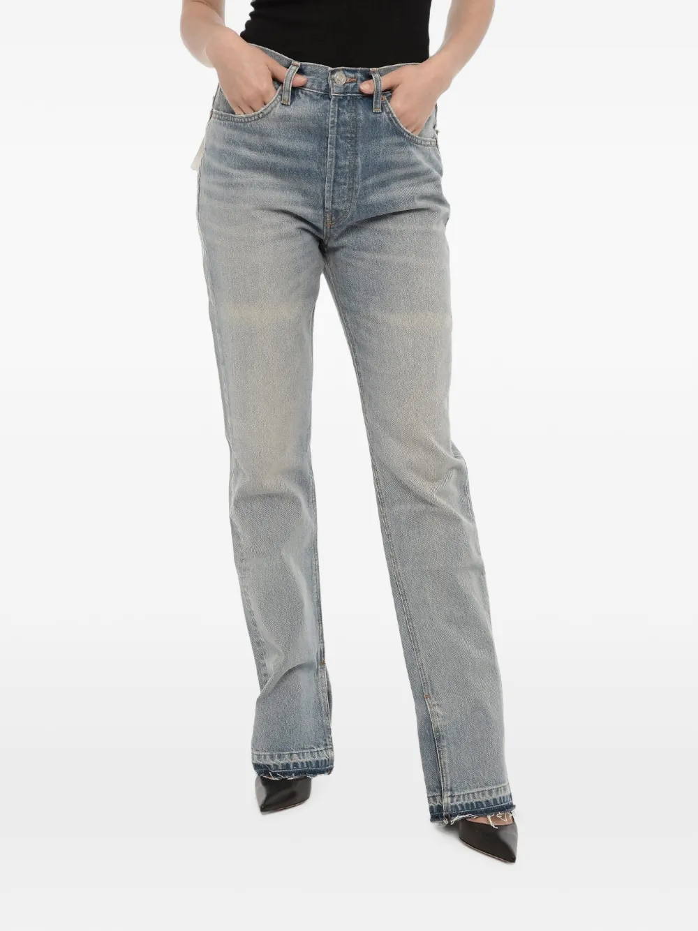 RE/DONE straight-leg split-ankle jeans - Blau