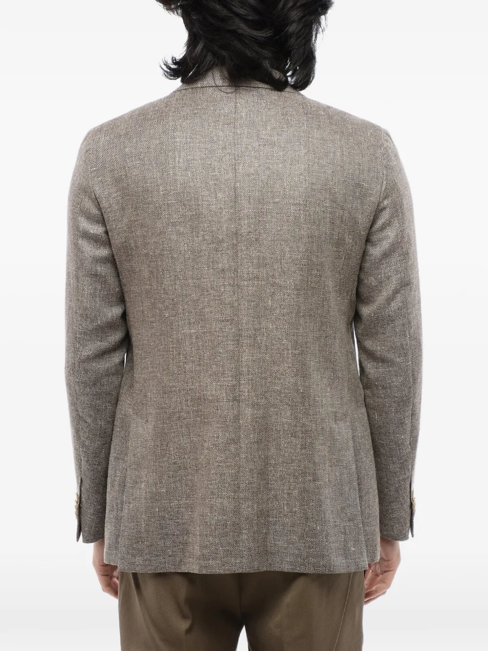 Corneliani Single-breasted Flap-pocket Blazer In Brown