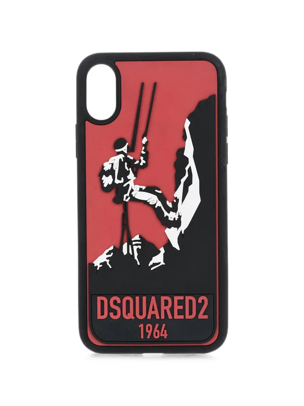 DSQUARED2 logo-print hiker-motif iPhone X cover - Schwarz
