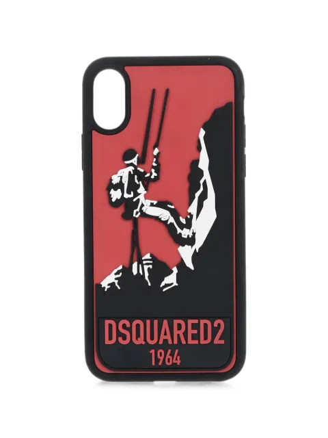 DSQUARED2 logo-print hiker-motif iPhone X cover