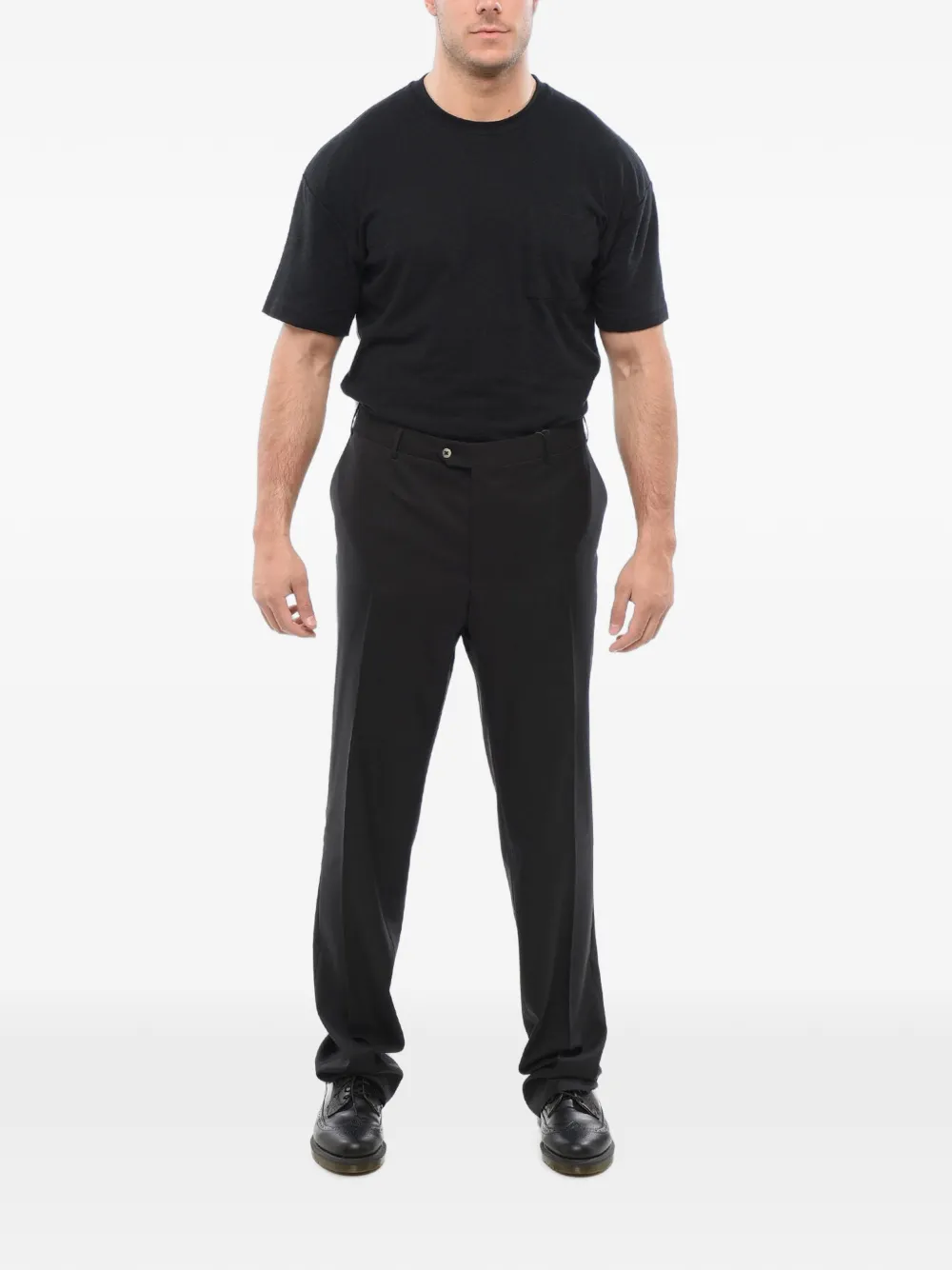 Corneliani Mantua broek met scheerwol Zwart