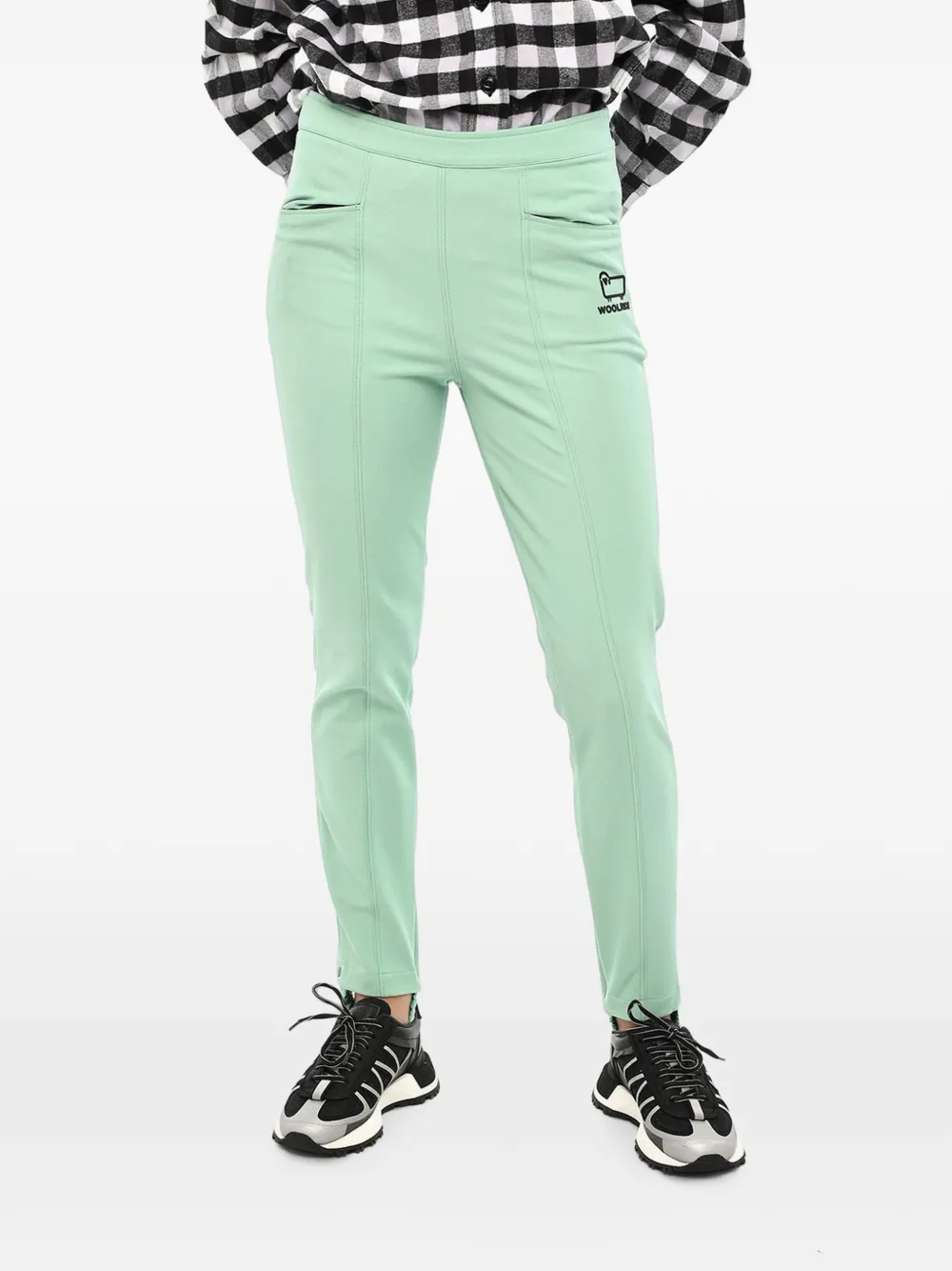 Woolrich logo-embroidered trousers - Grün
