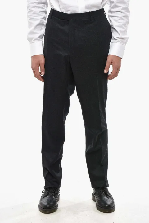 Corneliani pantalones de vestir de lana planos en el frente