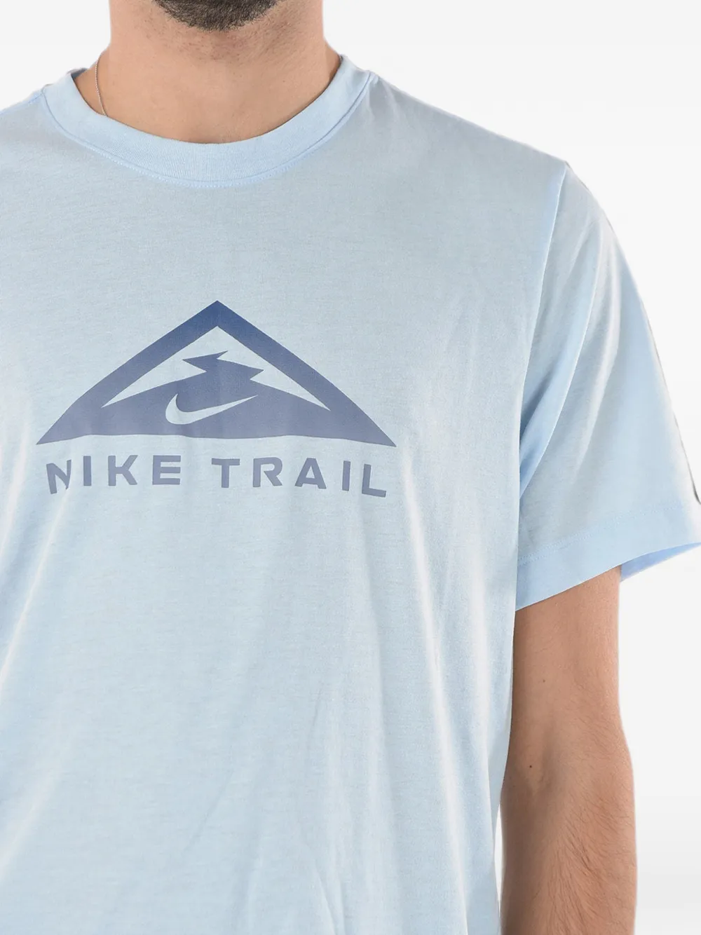 Nike logo-print T-shirt Blauw