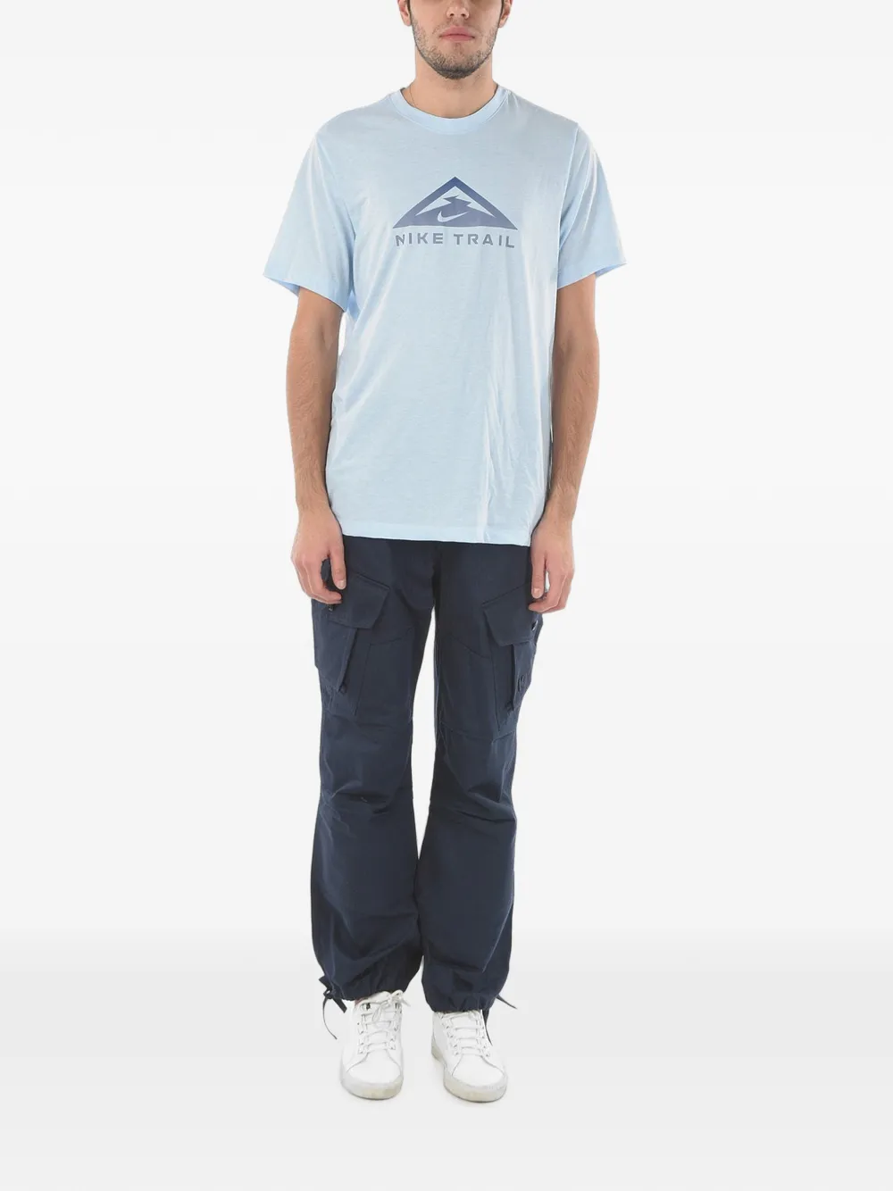Nike logo-print T-shirt Blauw