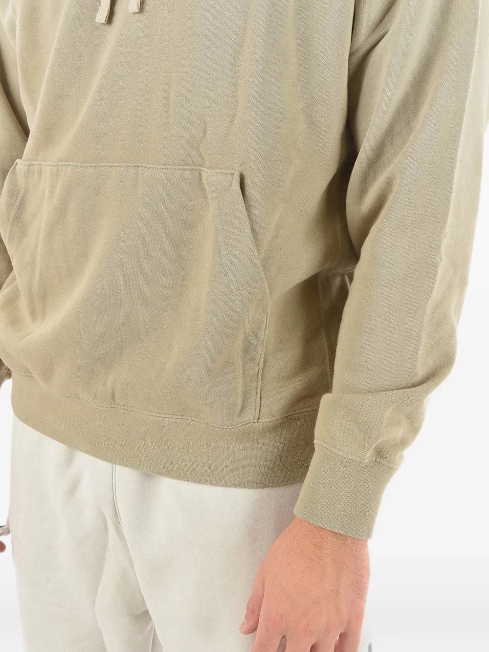 Nike embroidered-logo pouch-pocket hoodie Beige