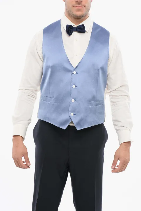 Corneliani Weste mit eingefassten Taschen