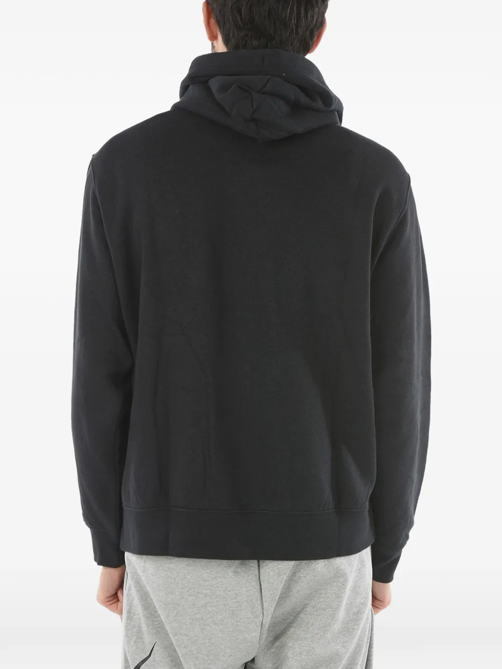 Nike embroidered logo-patch hoodie Zwart