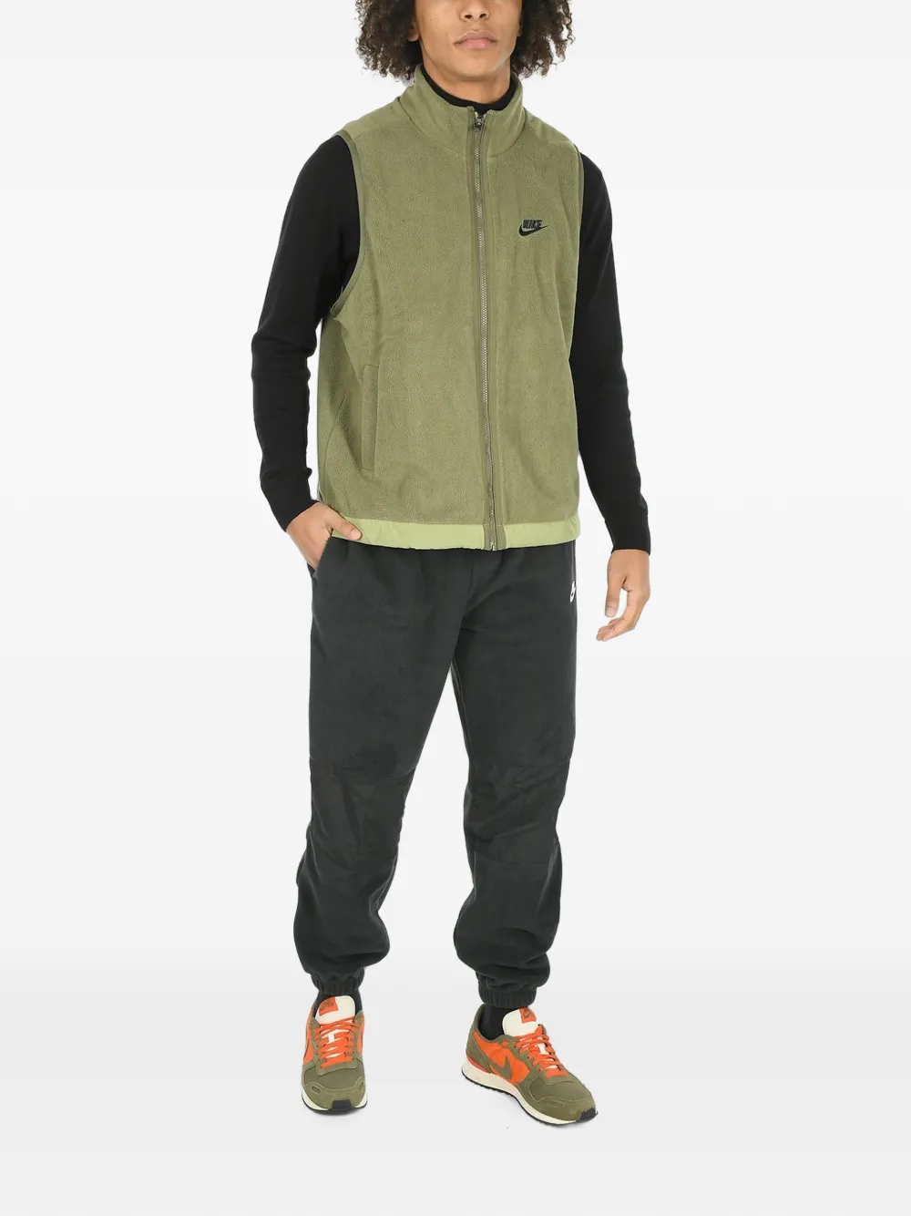 Nike logo-embroidered gilet Groen