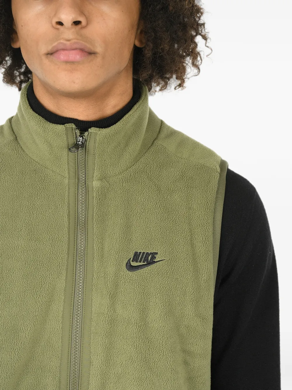 Nike logo-embroidered gilet Groen