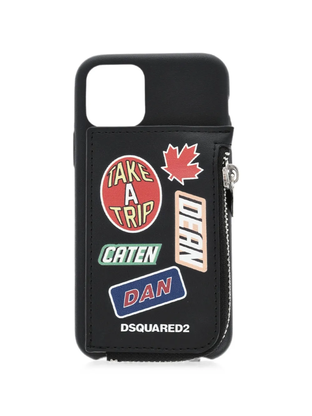 DSQUARED2 logo-print zipped-pocket iPhone 11 Pro case - Schwarz