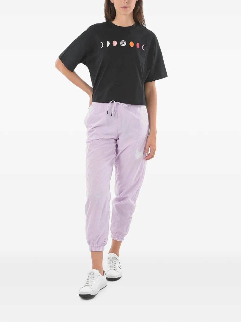 Nike logo-patch track pants Paars