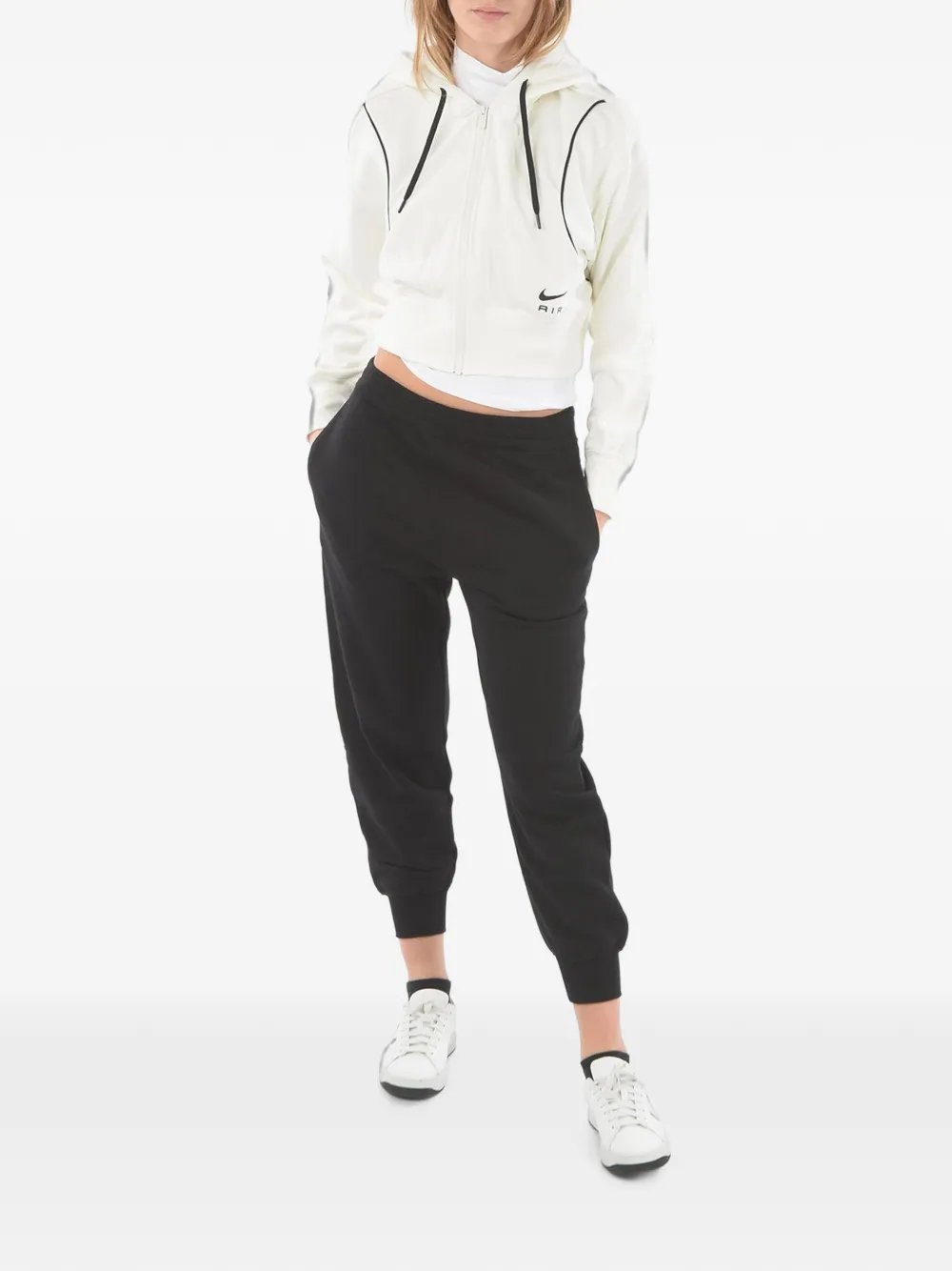 Nike logo-print hoodie Beige